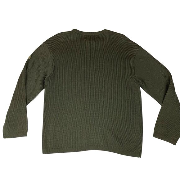 Vintage Industrial Exchange Sweater L Green Stripe Crewneck Outdoors Heritage - Picture 3 of 7